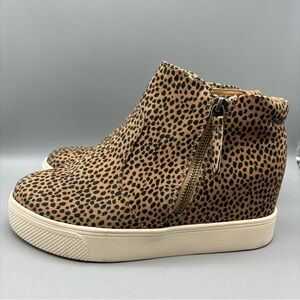 Universal Thread‎ 3” Hidden Wedge Booties Women’s Size 7.5 Leopard Print Zip